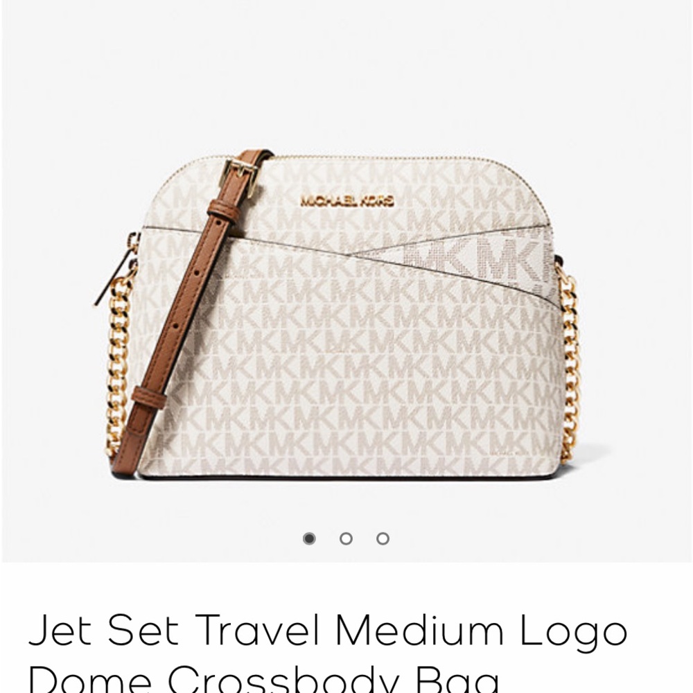 Michael Kors cream color crossbody handbag